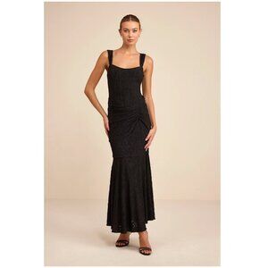Lulus dress - Celeste Black Burnout Bustier Maxi Dress
